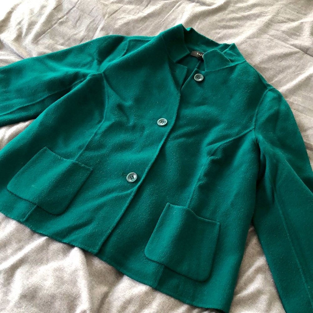 Talbots emerald green pea coat